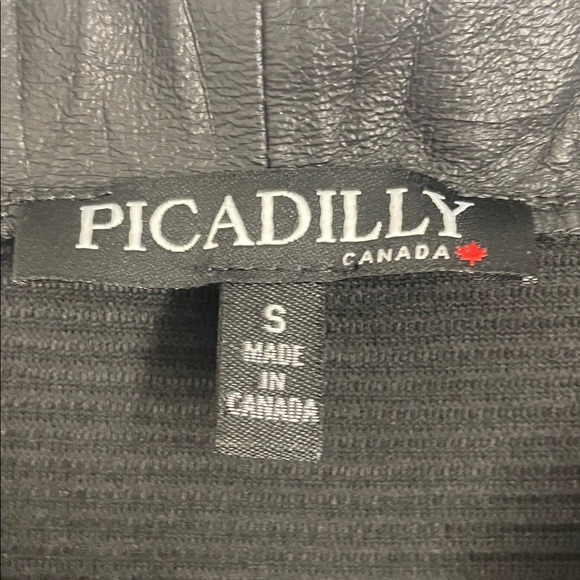 Picadilly Black Sleeveless Cowl Neck Top Faux Leather Sz S - Picture 7 of 11